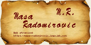 Maša Radomirović vizit kartica